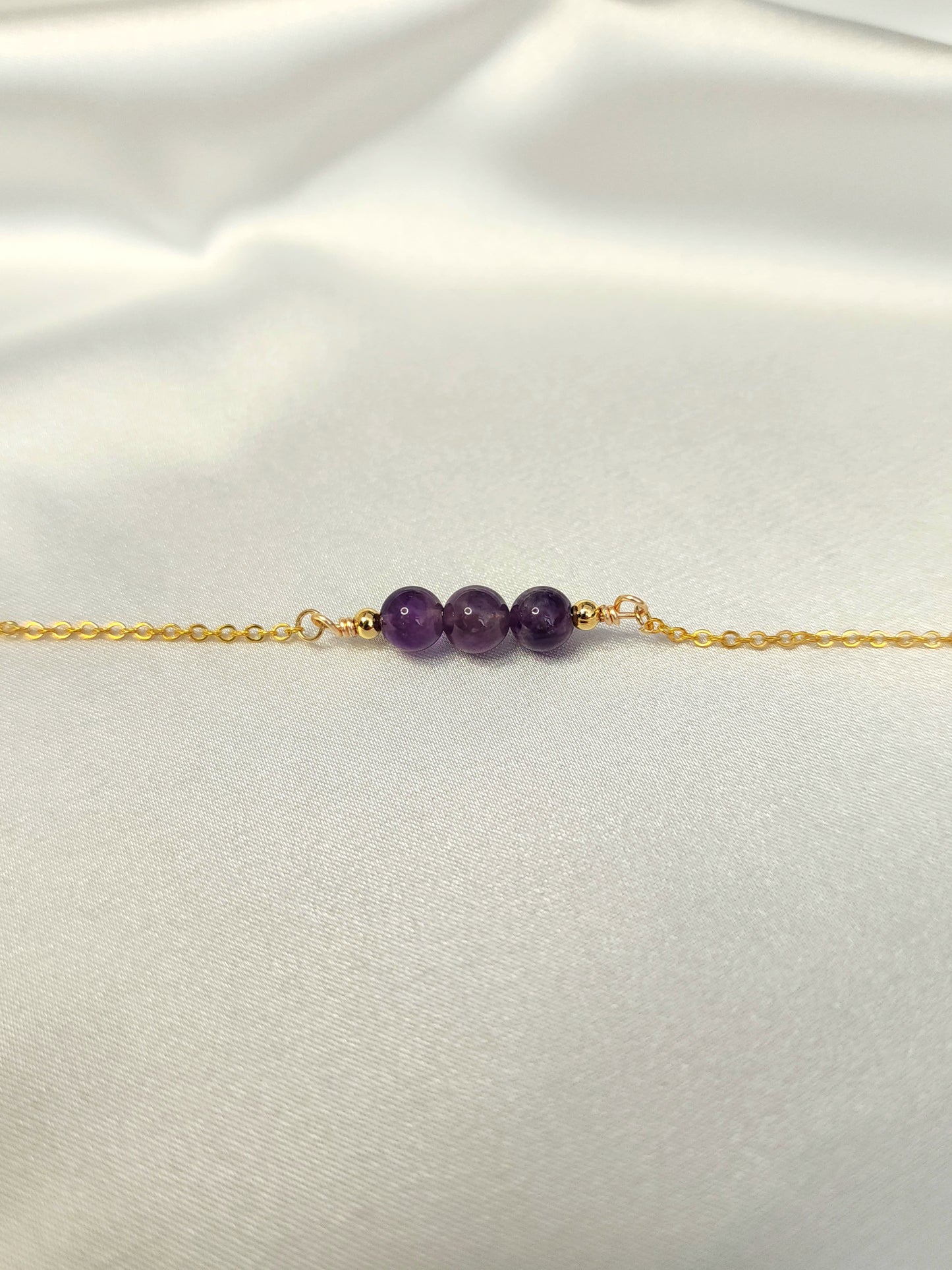 Loveliev February birthstone amethyst crystal bracelet jewelry