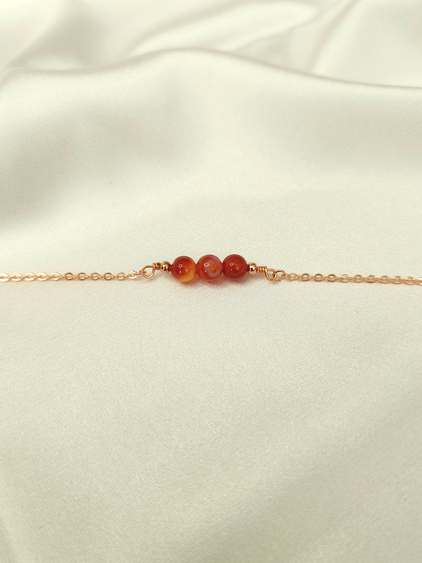 Loveliev July birthstone Carnelian crystal bracelet jewelry