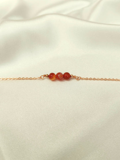 Loveliev July birthstone Carnelian crystal bracelet jewelry