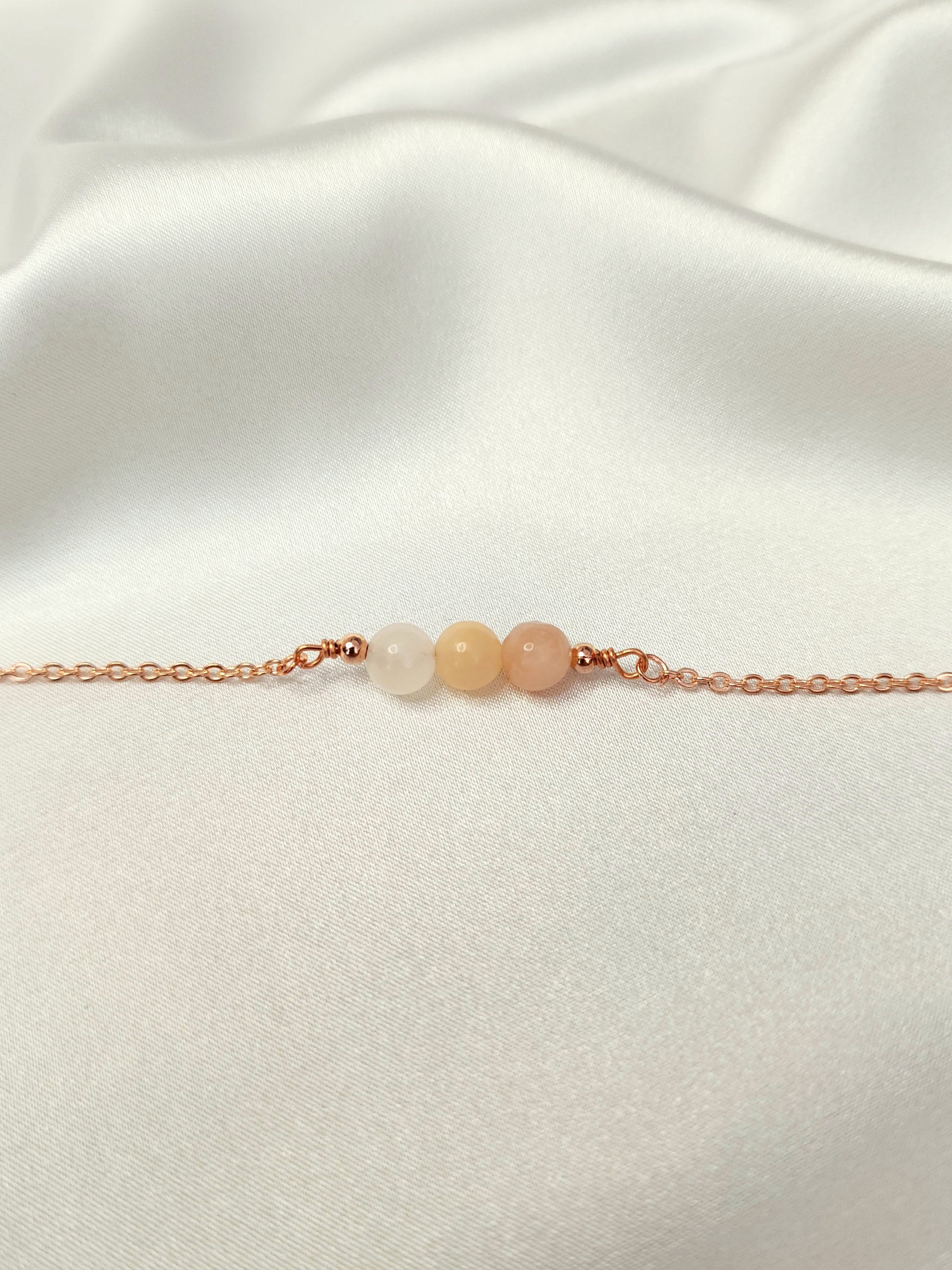 Loveliev Peach Agate crystal bracelet jewelry