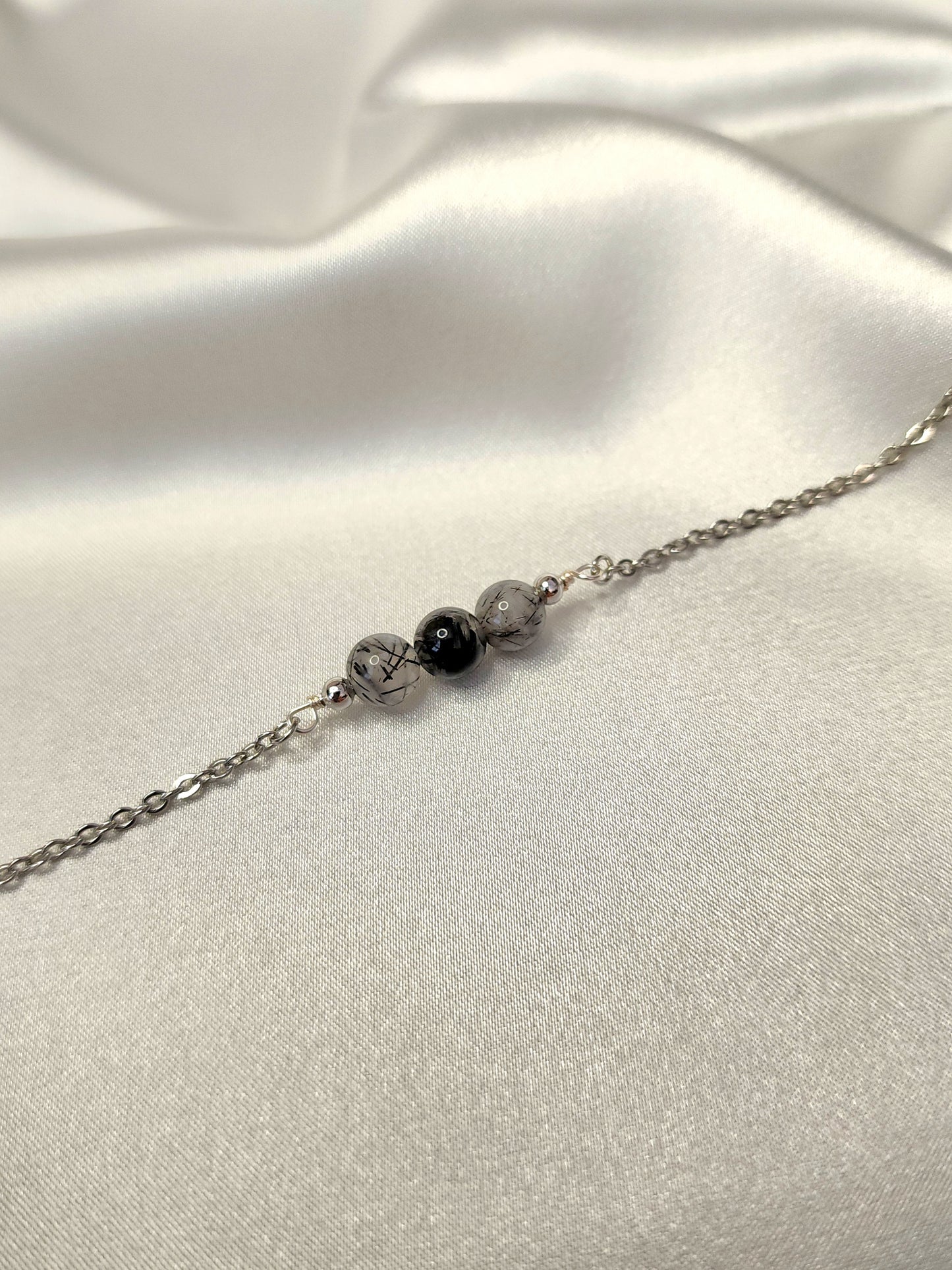 Loveliev black rutilated quartz crystal bracelet