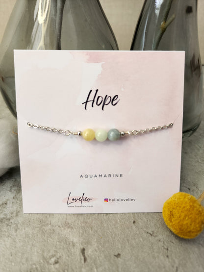 Loveliev Hope aquamarine crystal bracelet jewelry