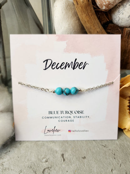 Loveliev December turquoise crystal bracelet jewelry