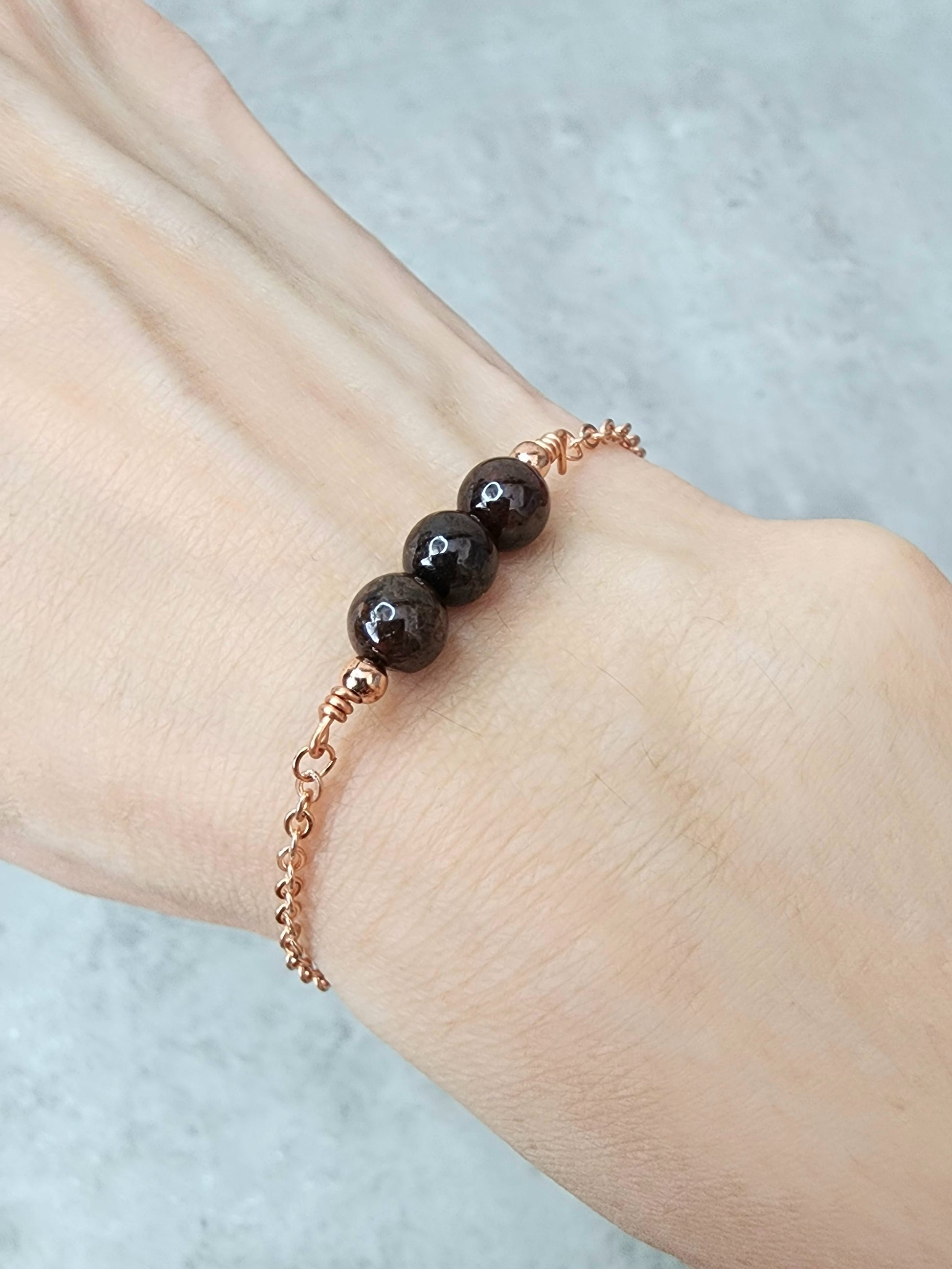 Loveliev January birthstone Garnet crystal bracelet jewelry