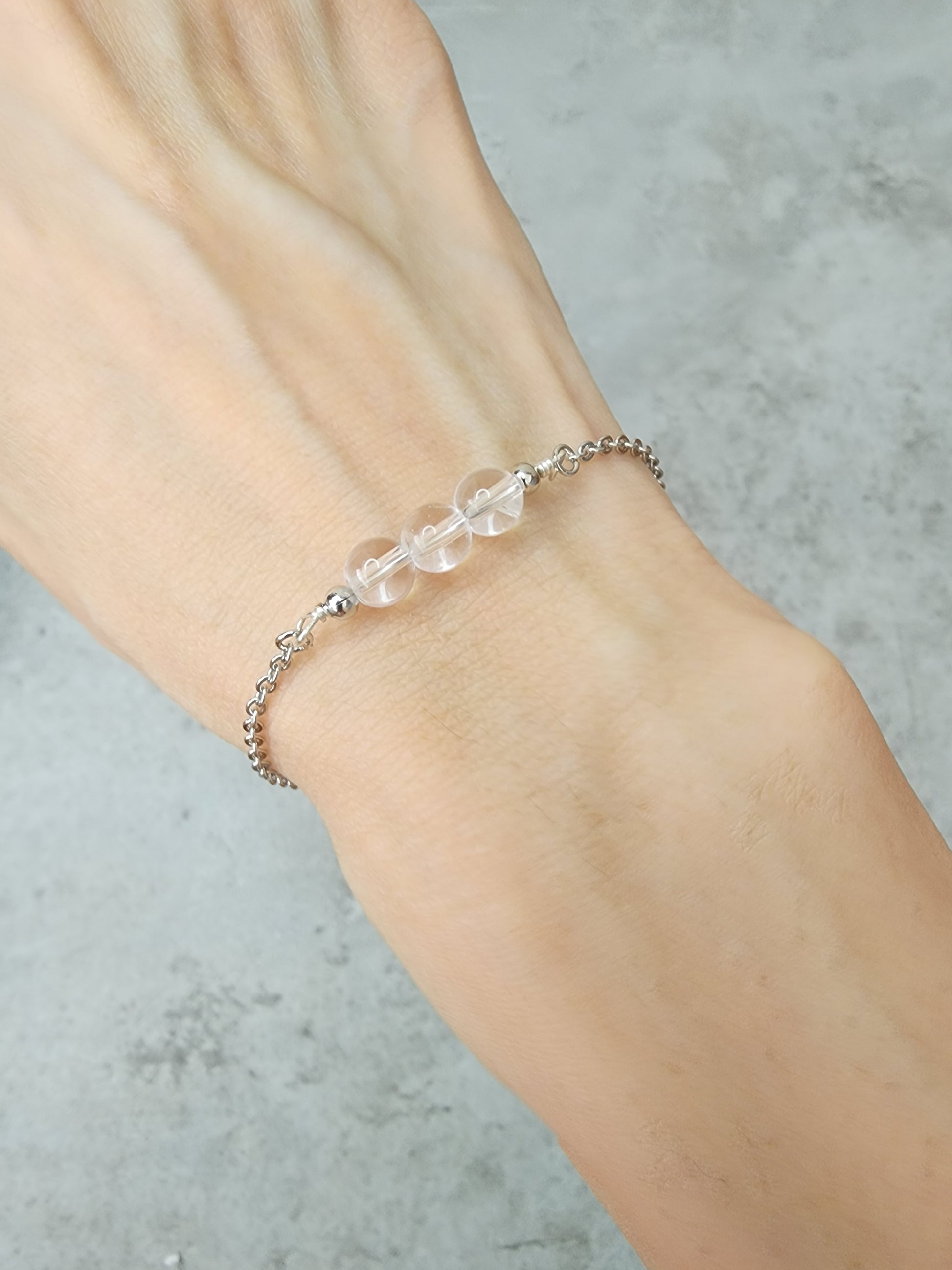 Loveliev April Clear Quartz crystal bracelet jewelry