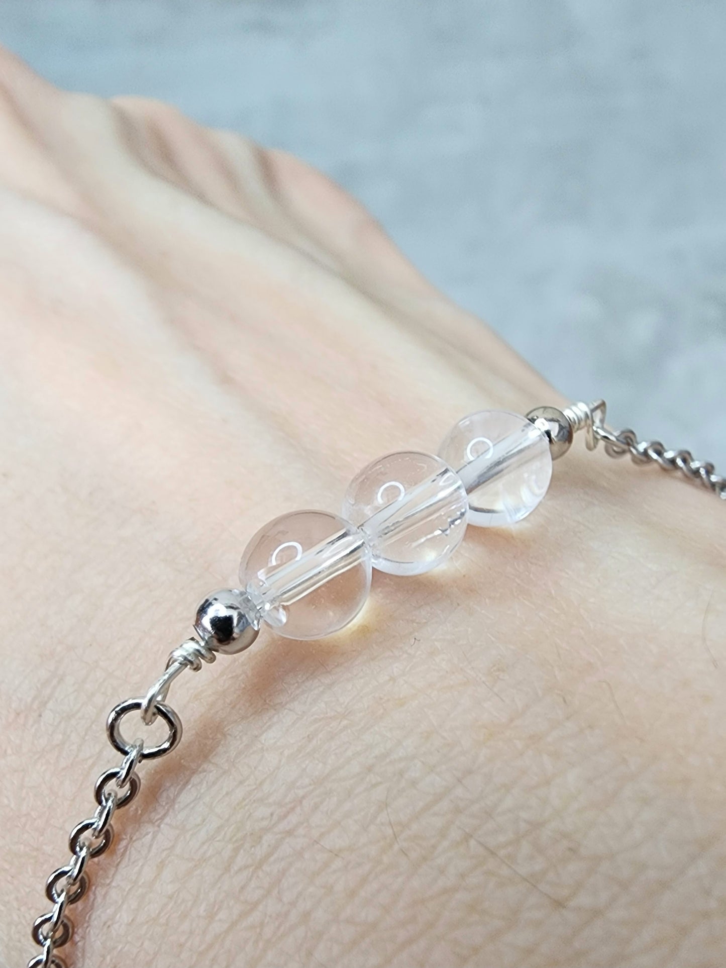 Loveliev April Clear Quartz crystal bracelet jewelry