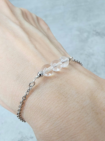 Loveliev April Clear Quartz crystal bracelet jewelry