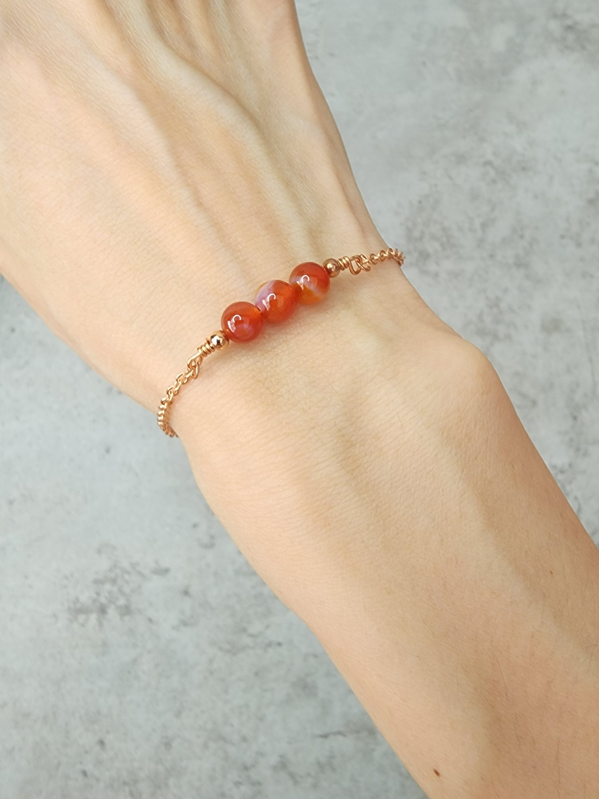 Loveliev July birthstone Carnelian crystal bracelet jewelry