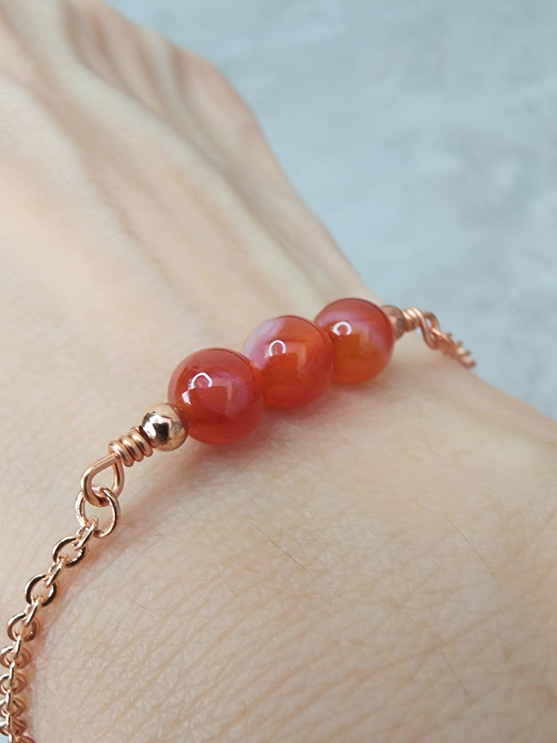 Loveliev July birthstone Carnelian crystal bracelet jewelry