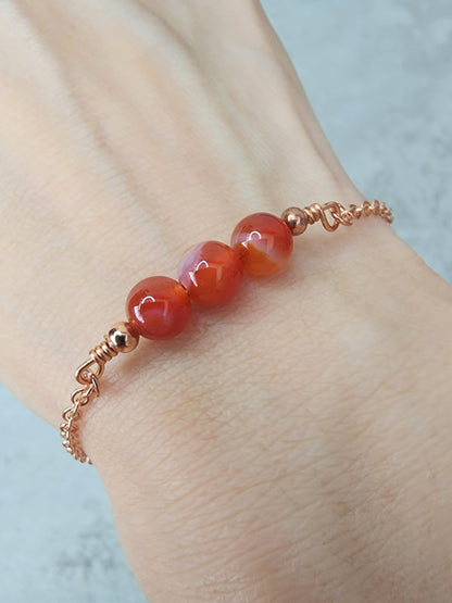 Loveliev July birthstone Carnelian crystal bracelet jewelry