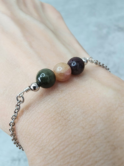 Loveliev October birthstone Tourmaline crystal bracelet jewelry