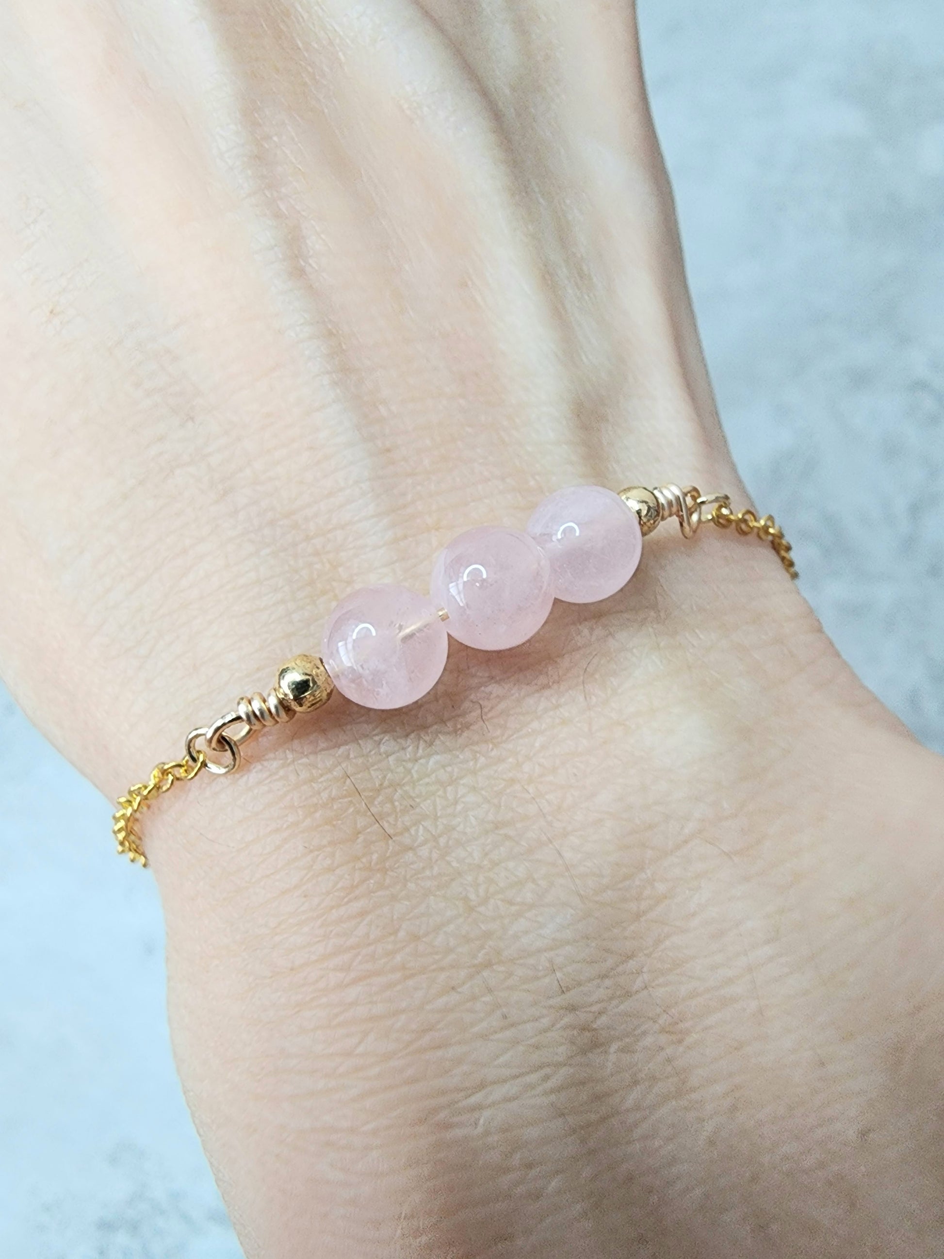 Loveliev Rose Quartz crystal bracelet jewelry