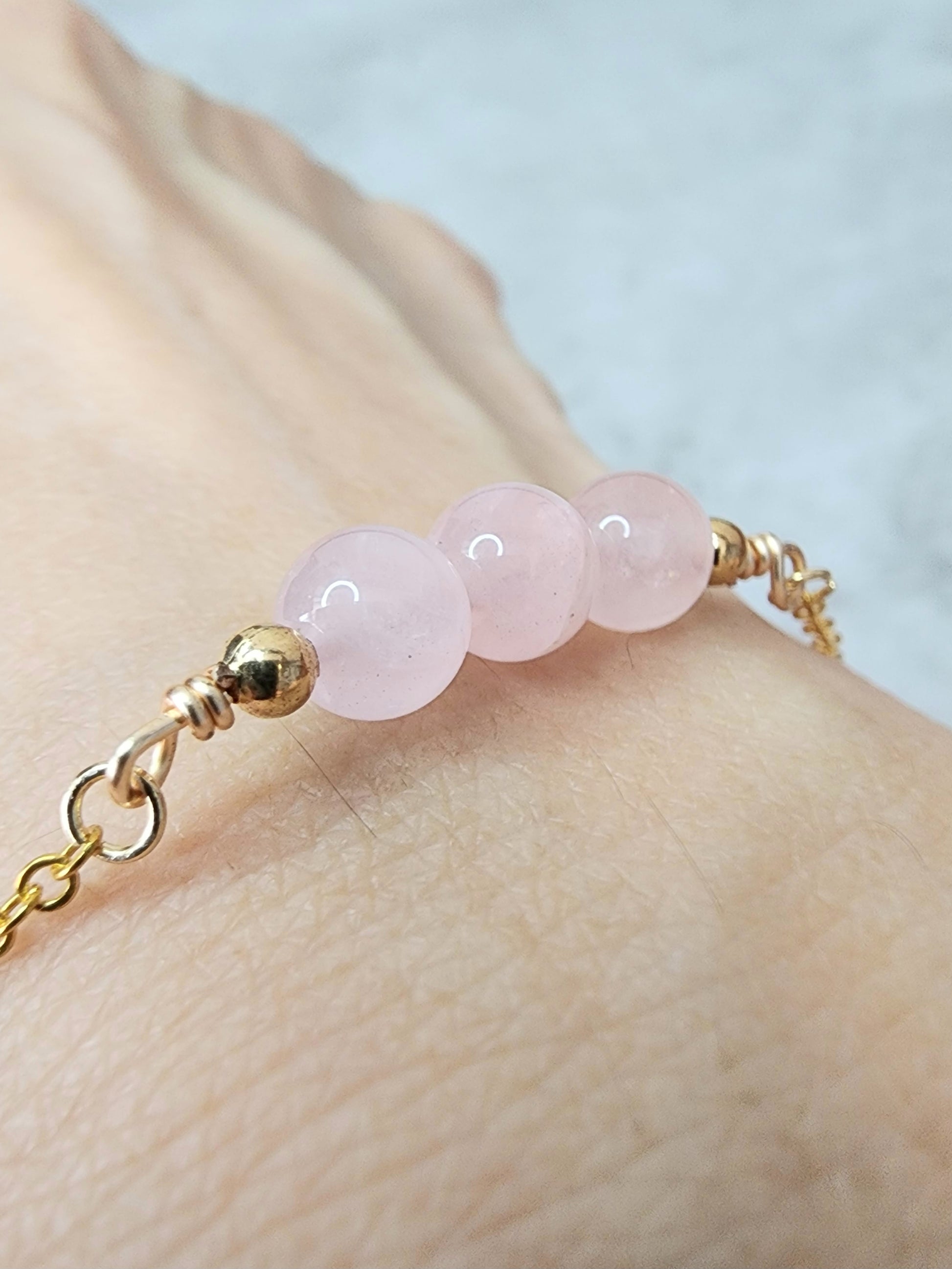 Loveliev Rose Quartz crystal bracelet jewelry