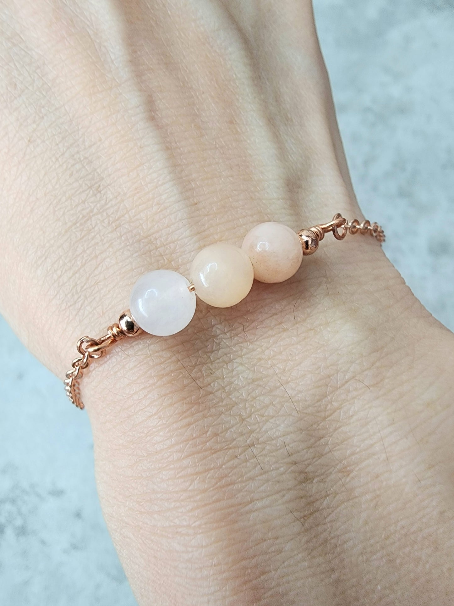 Loveliev Peach Agate crystal bracelet jewelry