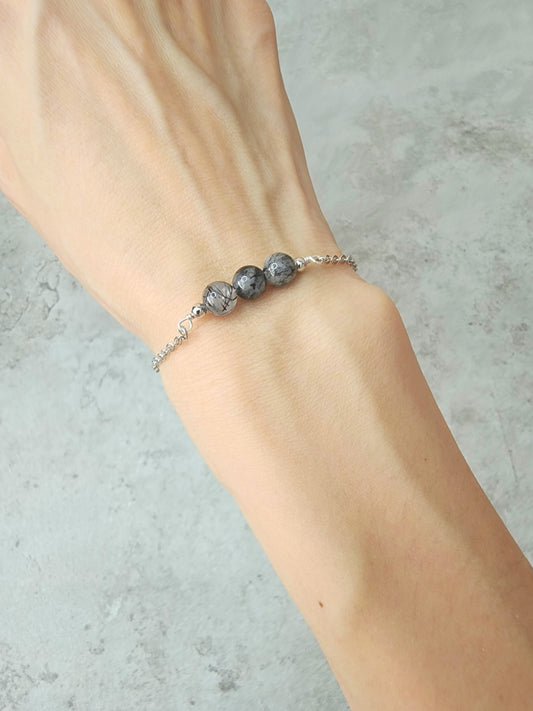 Loveliev black rutilated quartz crystal bracelet