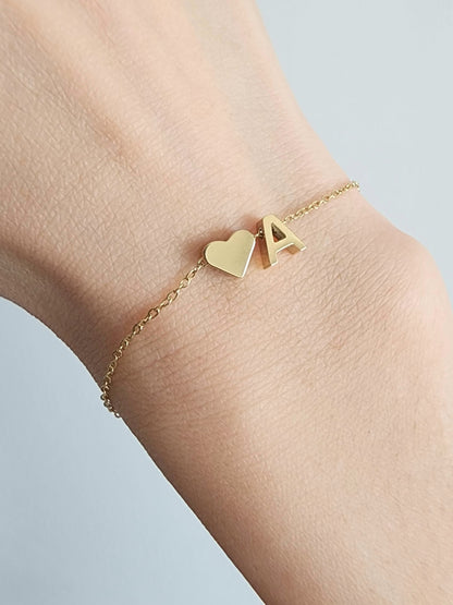 Initial Heart Bracelet