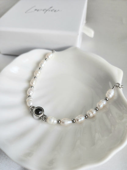 Personalised Pearl Photo Bracelet