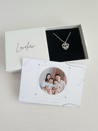 Personalized Interlocking Heart Photo Necklace