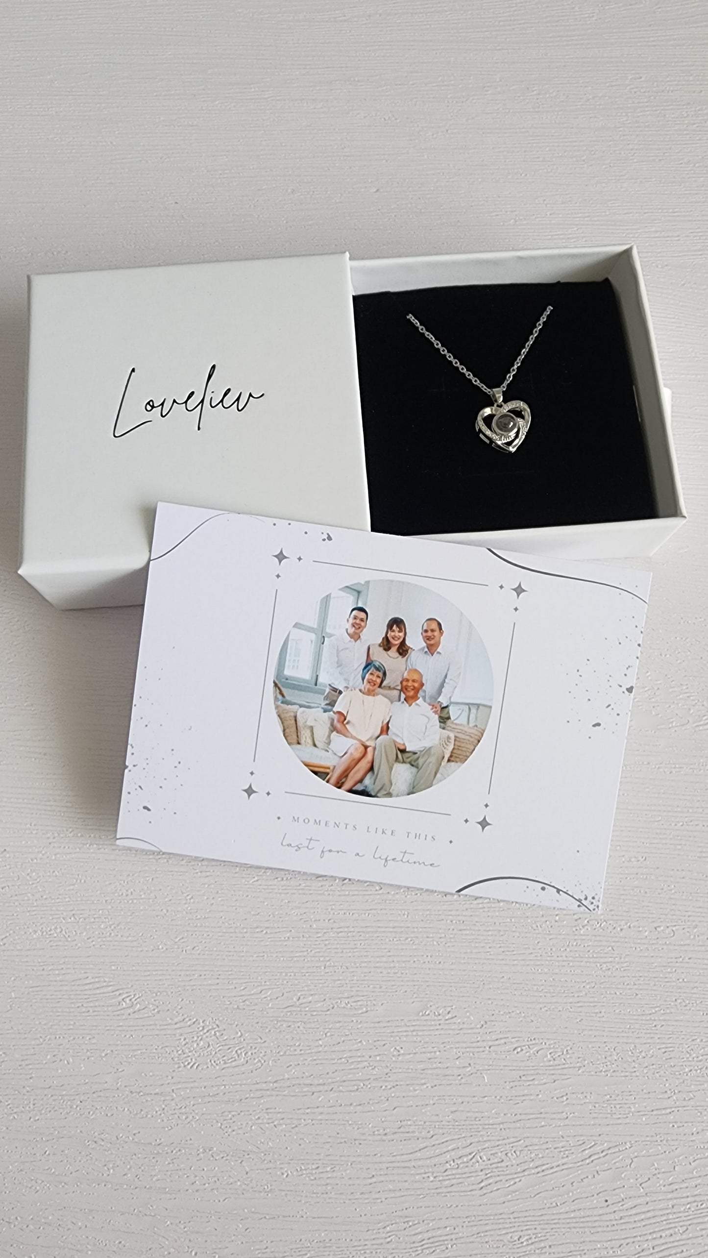 Personalized Interlocking Heart Photo Necklace