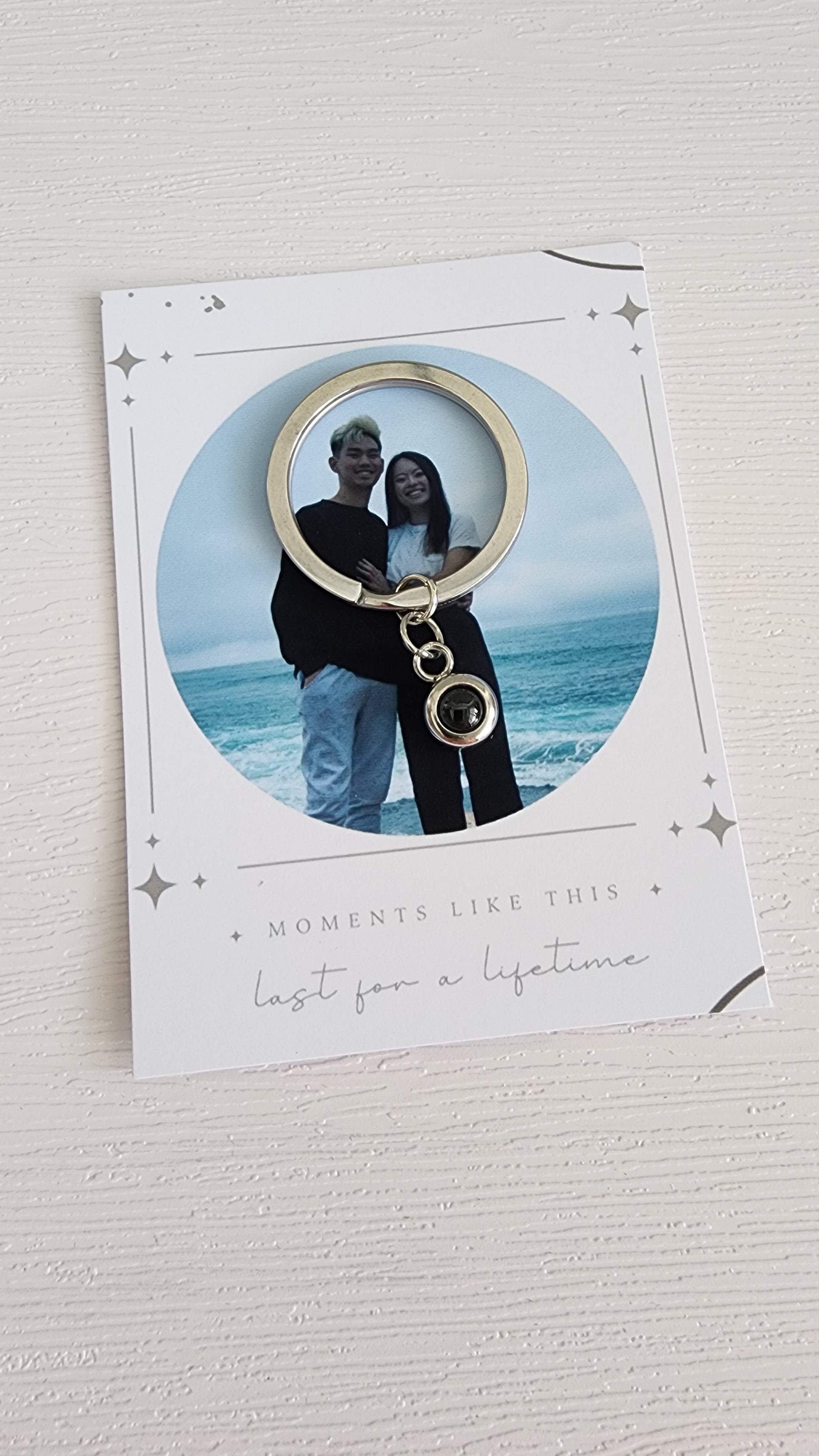 loveliev personalized minimalist photo keychain