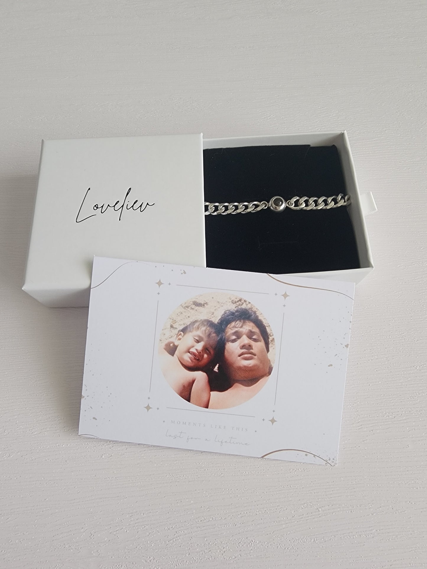 loveliev personalized titanium photo bracelet