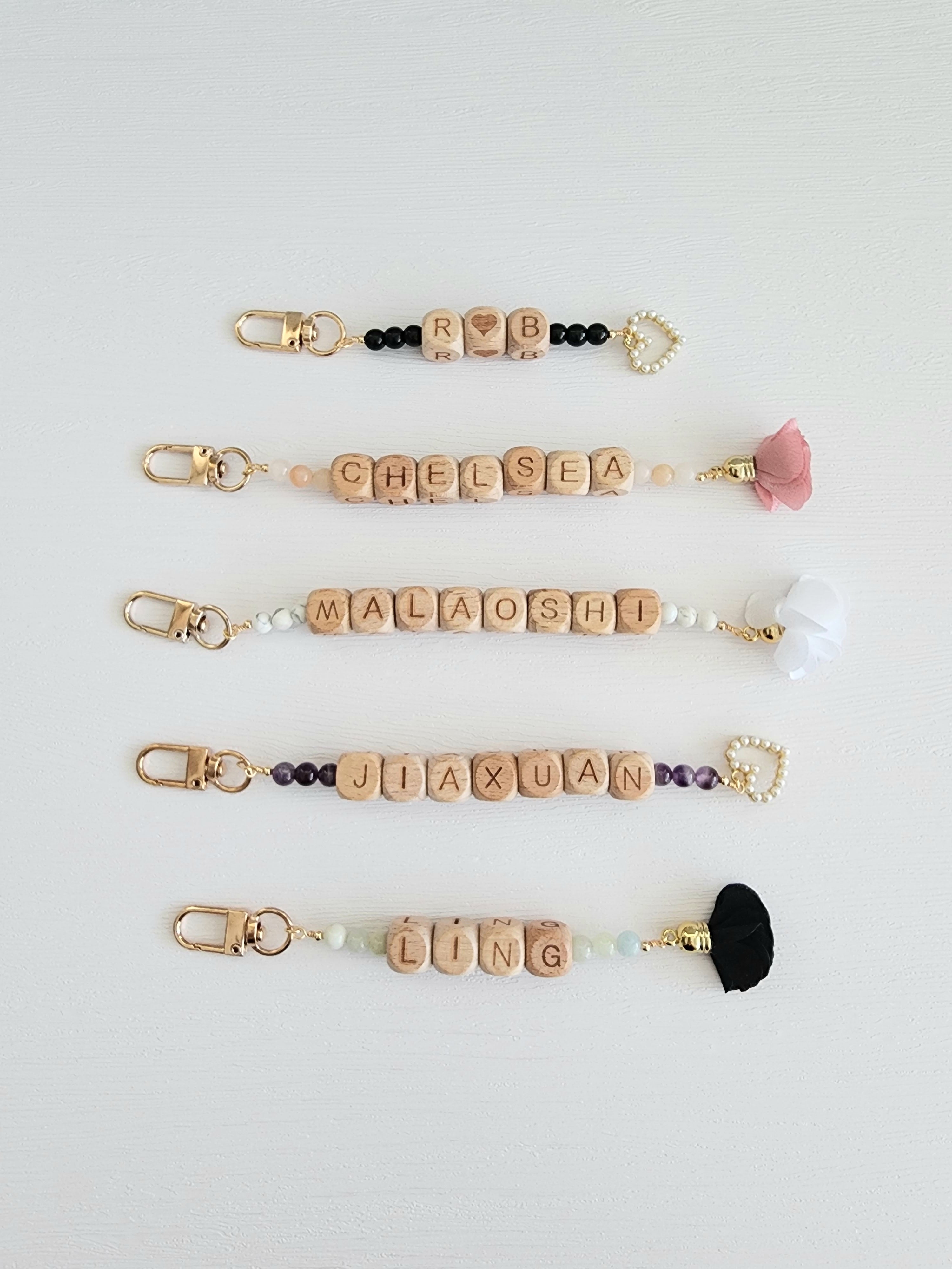 personalized crystal name keychain