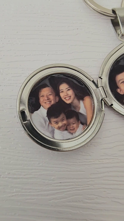 Father's Day Dual Photo Locket and Dad Beaded Keychain